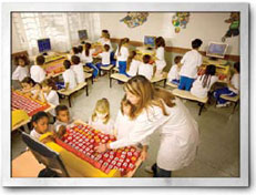 E-Blocks setup showing sensory panel